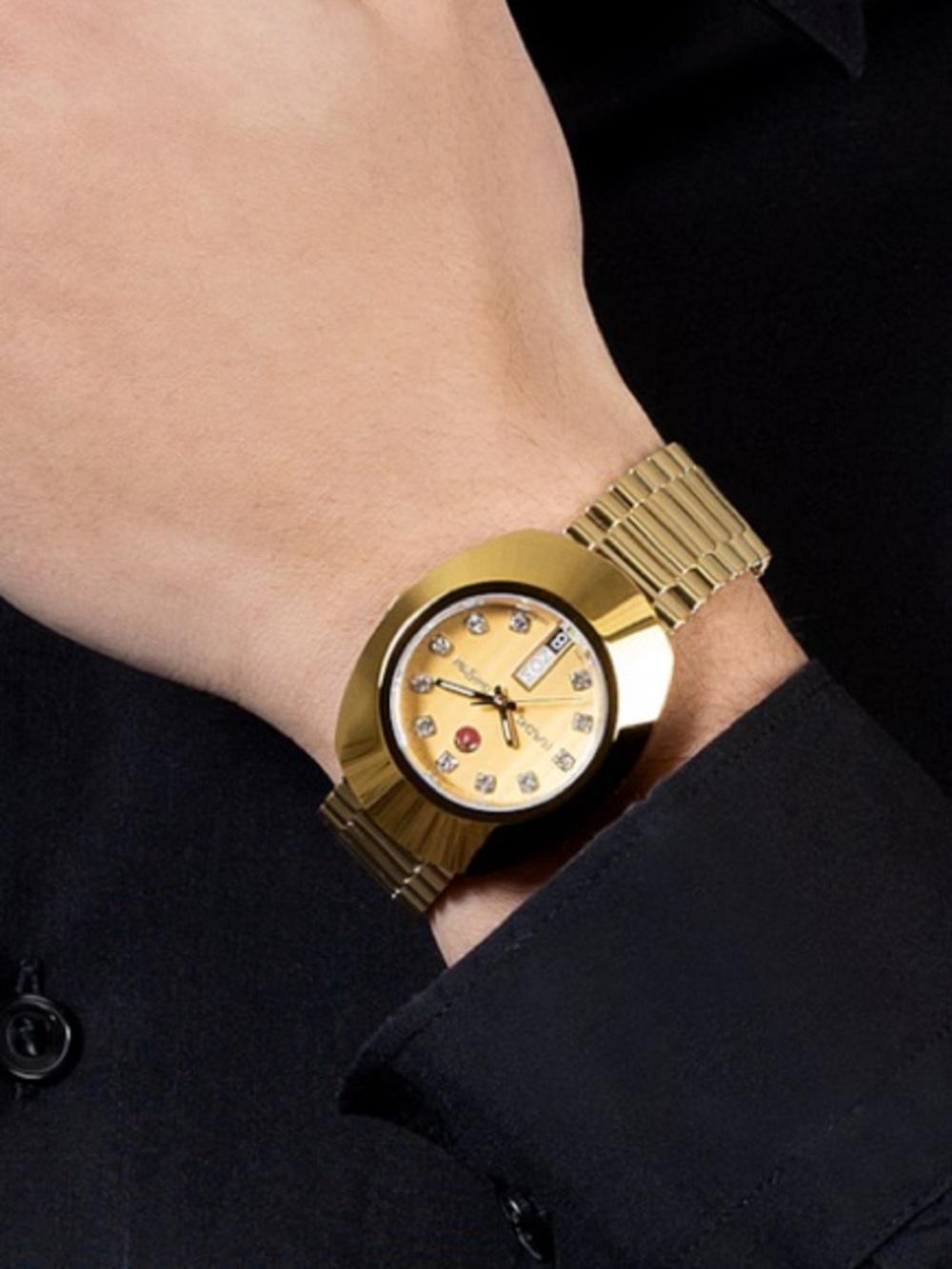 Rado Gold-Tone Automatic Watch with Diamond Markers 35